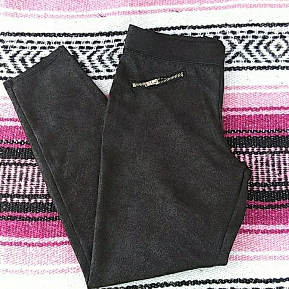 Xhilaration Girls Size 10-12 Faux Leather Leggings